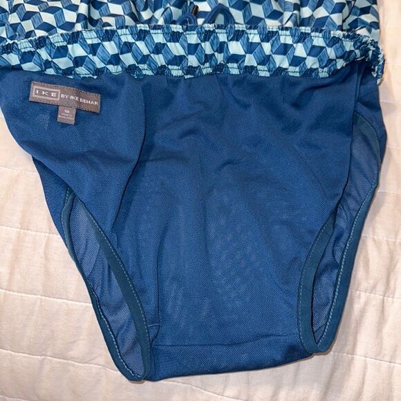 Ike Behar S Blue Light Blue Dice Geometrical Swim Trunks Board Shorts - Picture 9 of 13